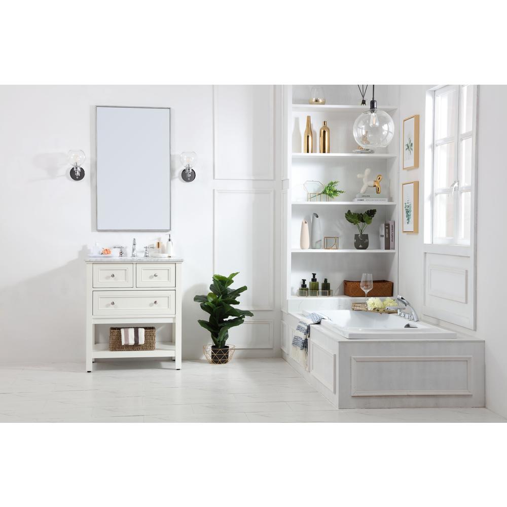 30 in. Single bathroom vanity set in White. Picture 6