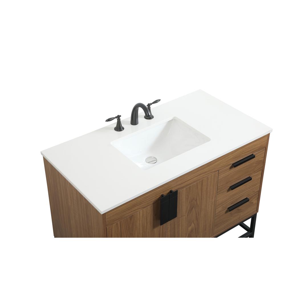 42 inch Single bathroom vanity in walnut brown. Picture 10