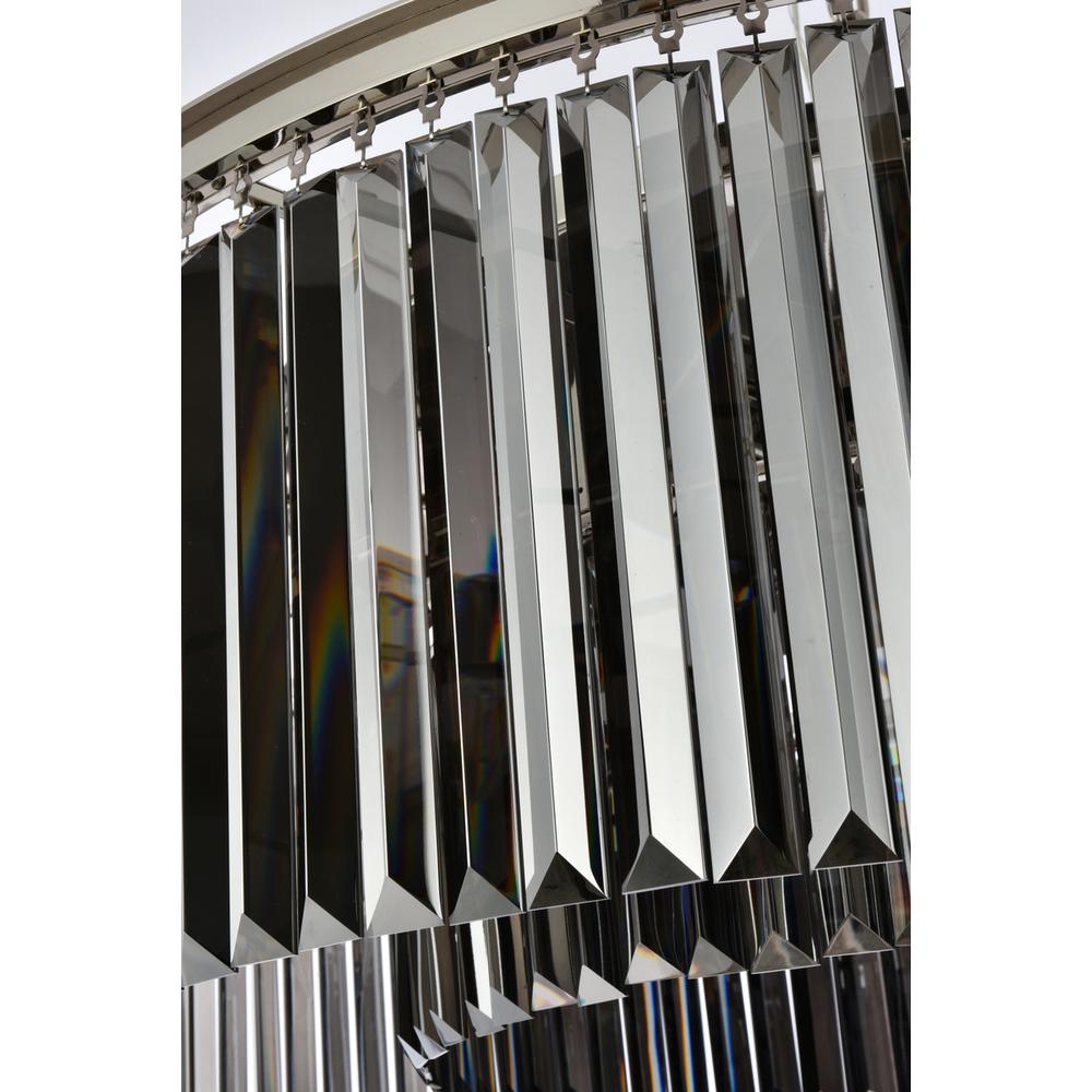 Sydney 10 light polished nickel Flush Mount Silver Shade. Picture 5
