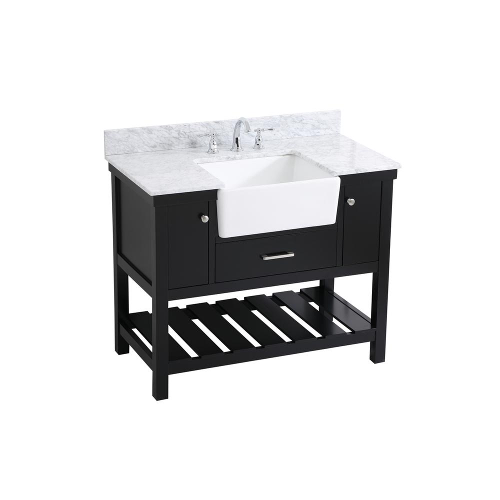 42 inch Single bathroom vanity in black with backsplash. Picture 8