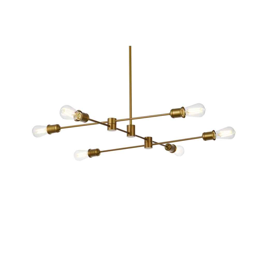 Xavier 6 lights pendant in brass. Picture 2