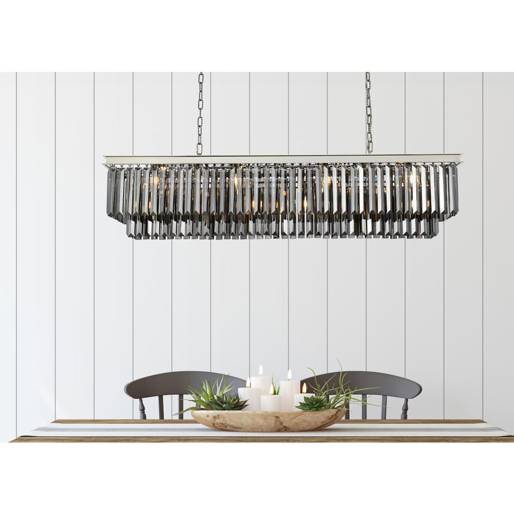 Sydney 12 light polished nickel Chandelier Silver Shade (Grey) Royal Cut Crystal. Picture 8