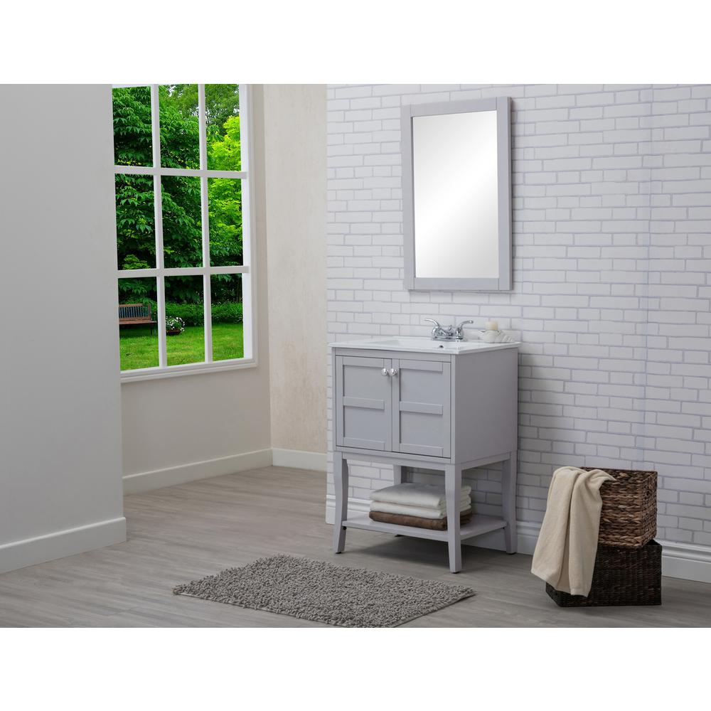 2 Doors Cabinet 24 In. X 18 In. X 34 In. In Grey. Picture 2
