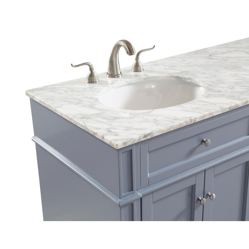 60 In. Double Bathroom Vanity Set In Grey. Picture 3