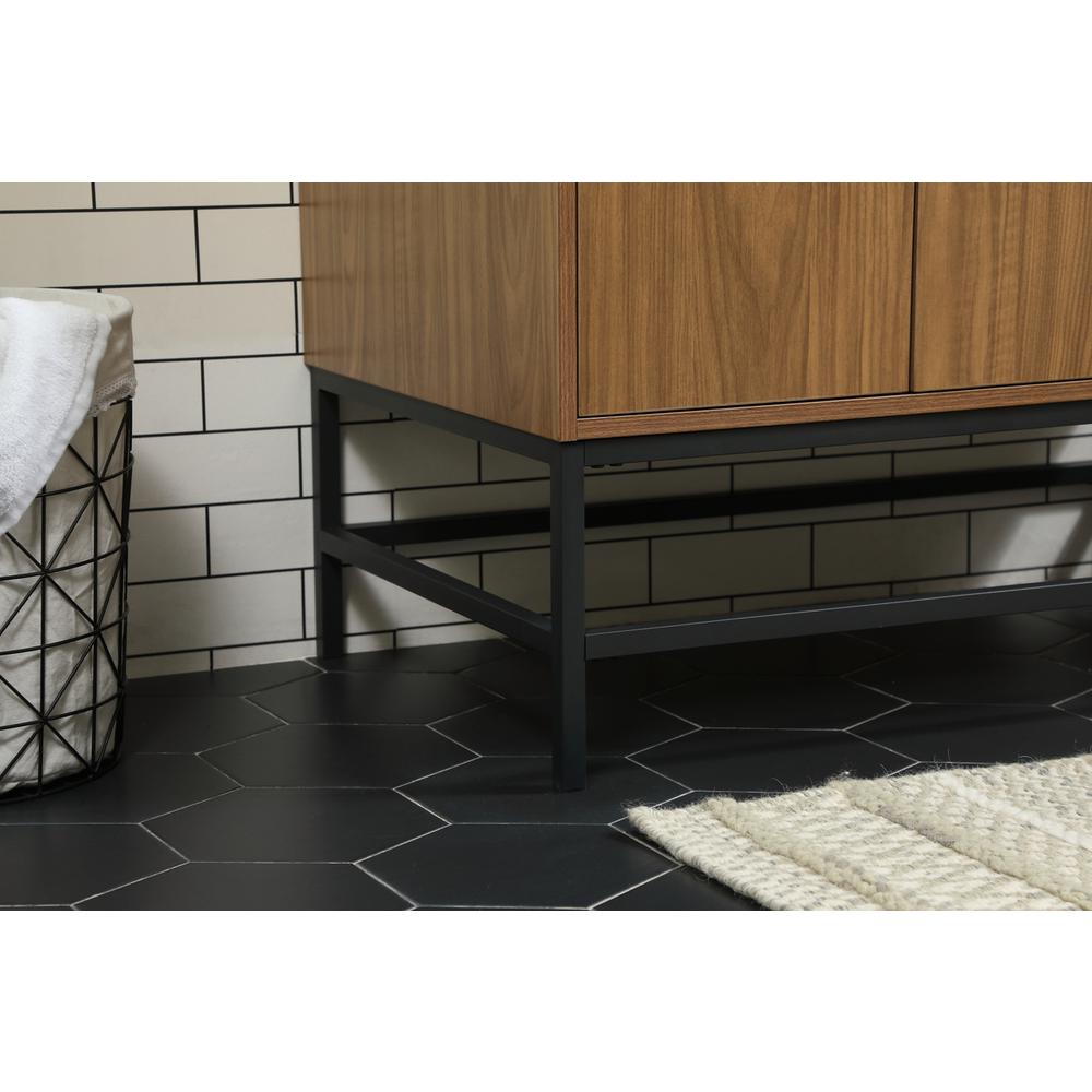 36 inch Single bathroom vanity in walnut brown with backsplash. Picture 6