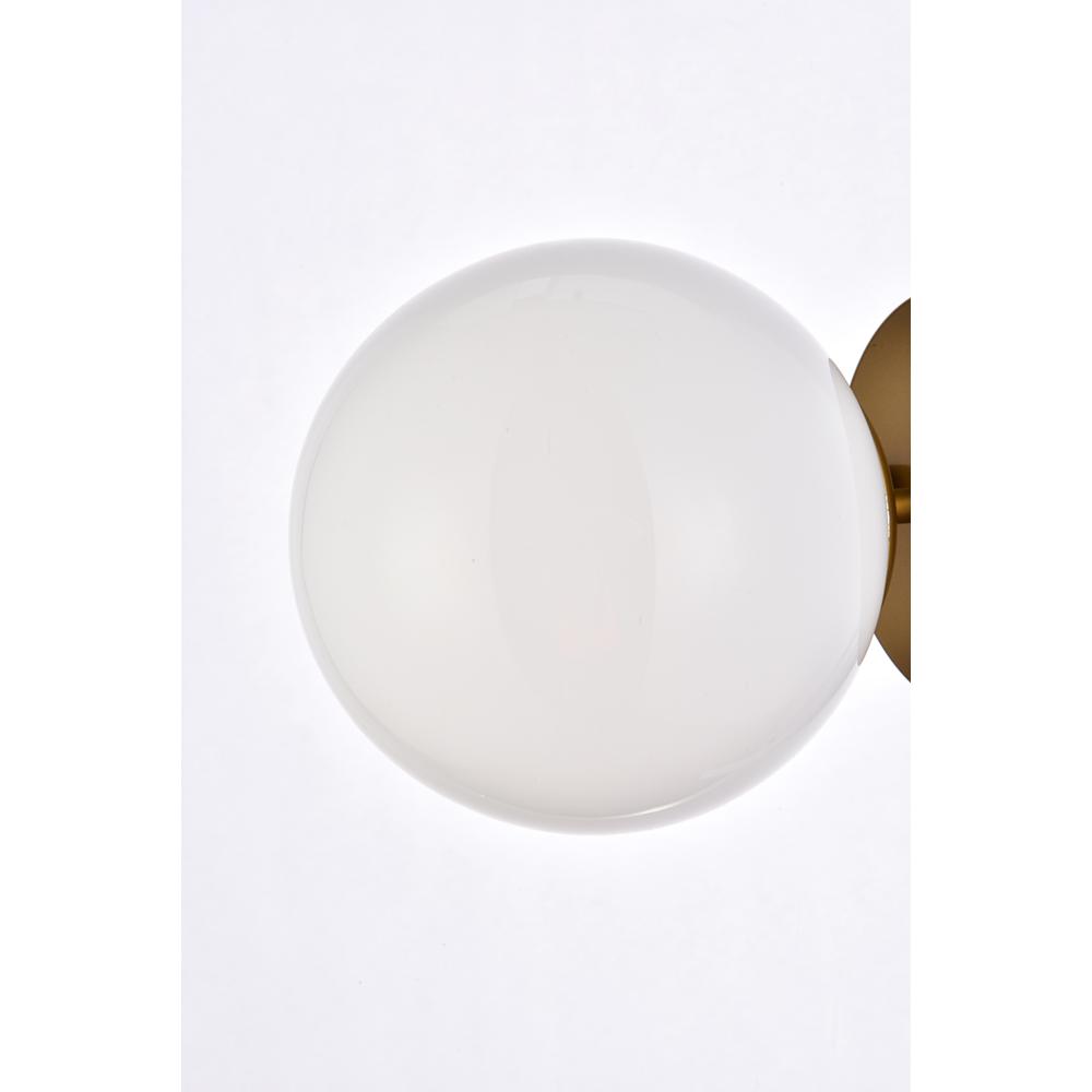 Mimi six inch dual flush mount and bath sconce in brass with frosted glass. Picture 4