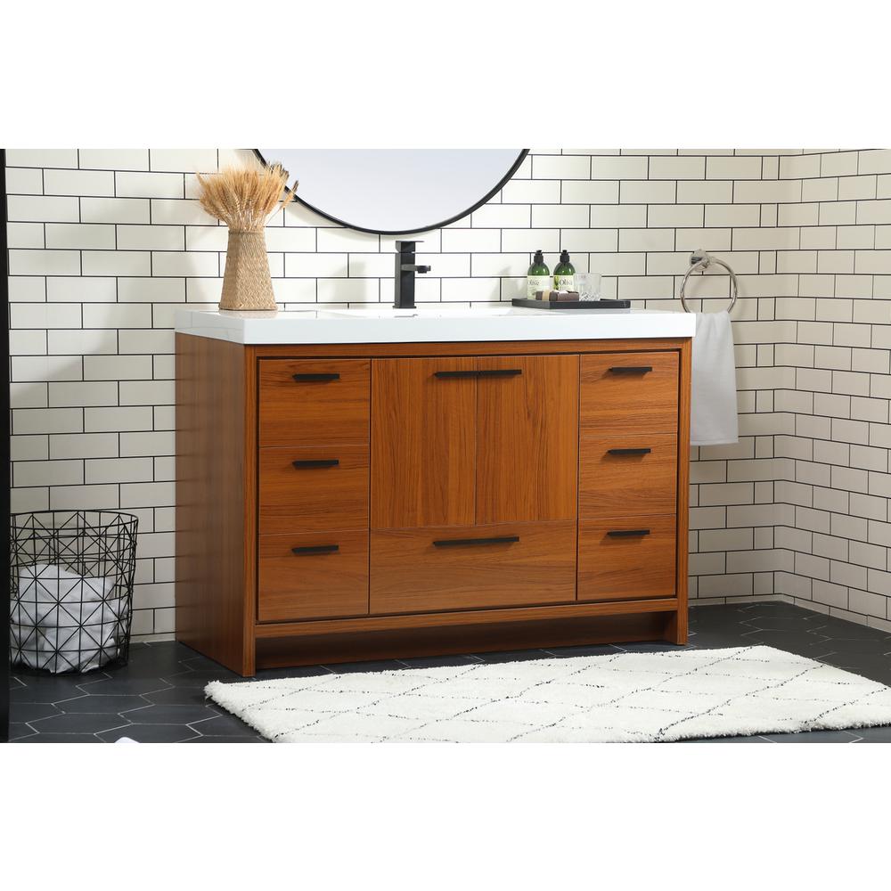 48 inch Single bathroom vanity in Teak. Picture 2