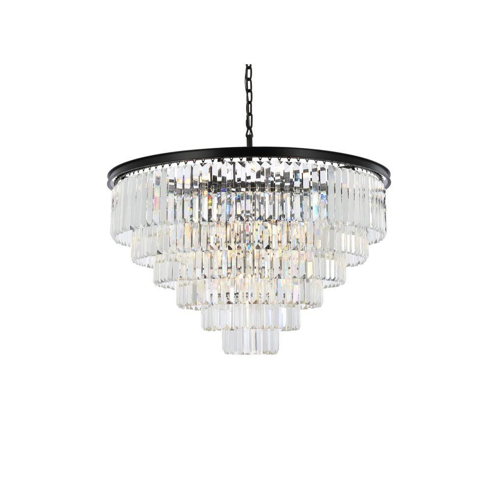 Sydney 33 light Matte Black Chandelier Clear Royal Cut Crystal. Picture 2