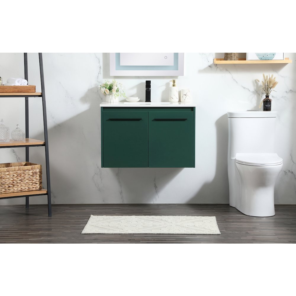30 Inch Single Bathroom Vanity In Green. Picture 2