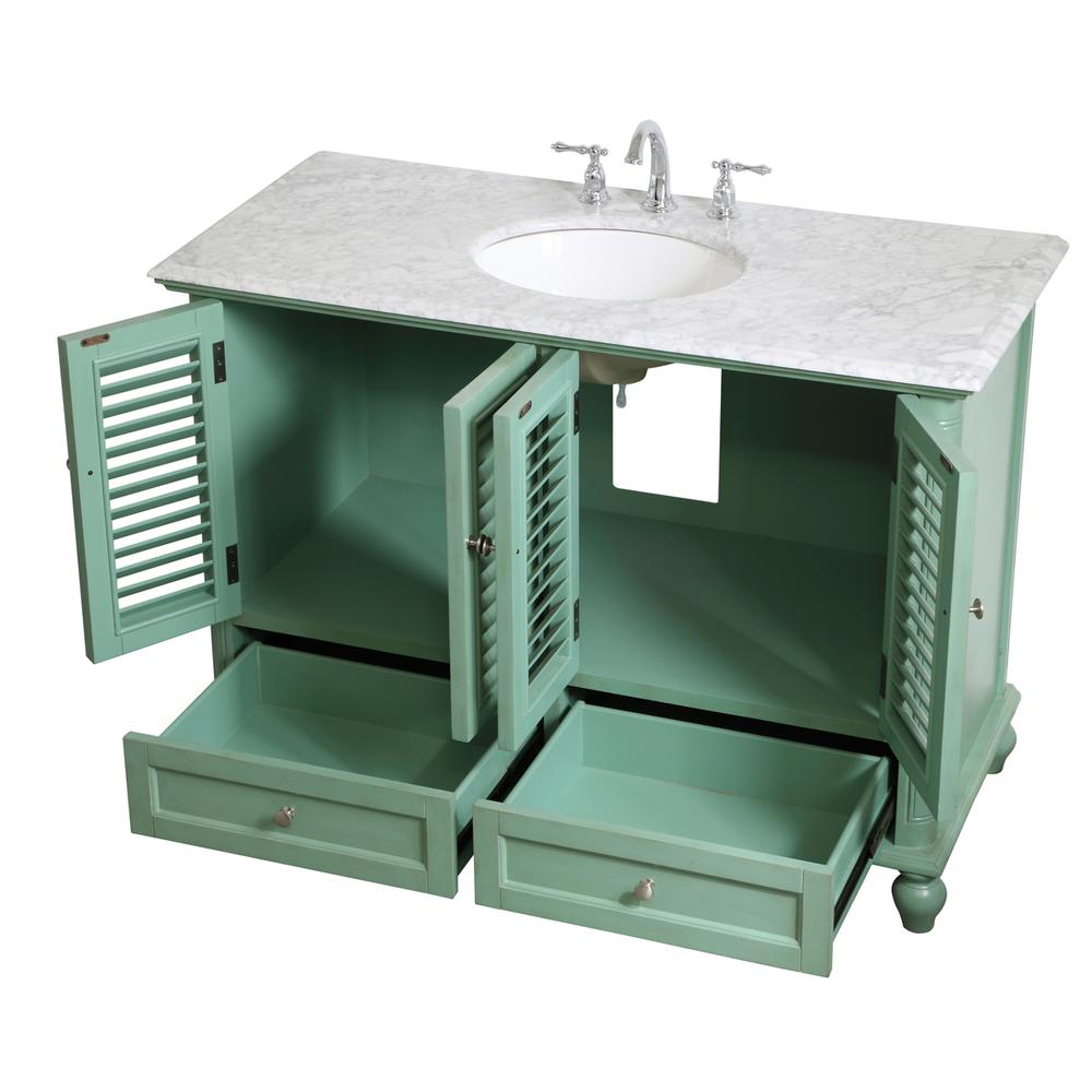 48 inch Single Bathroom Vanity in Vintage Mint. Picture 8
