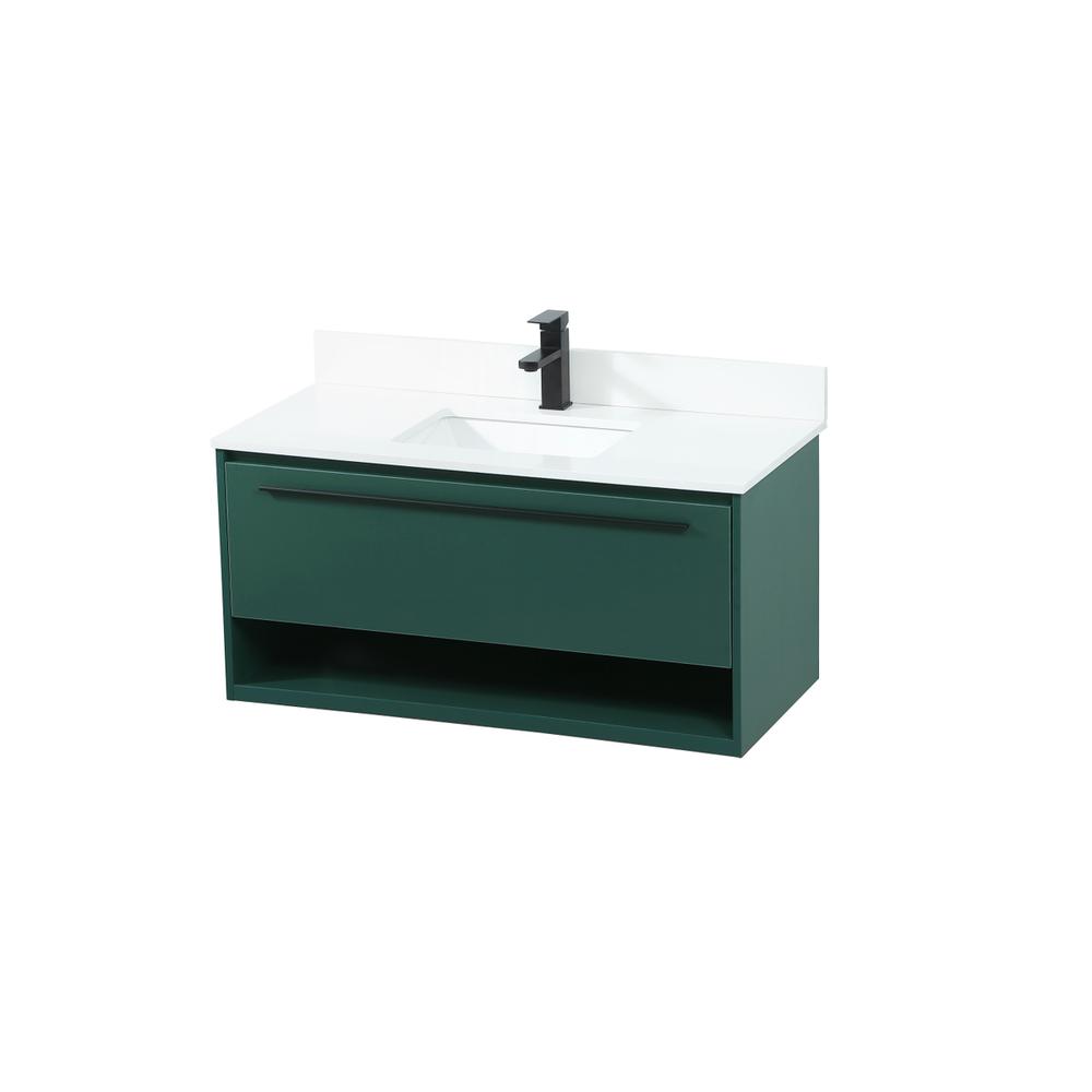 40 inch Single bathroom vanity in green with backsplash. Picture 8