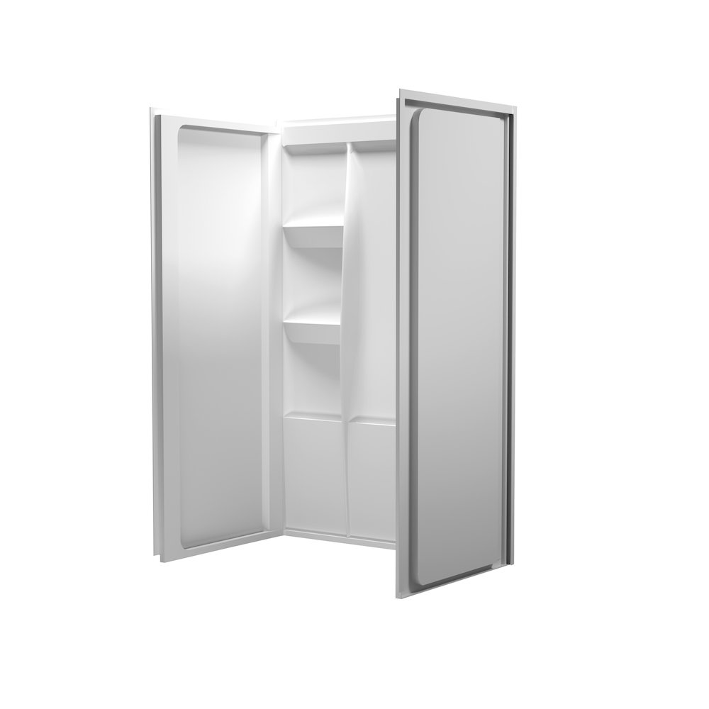 Sterling 48 Inch Alcove Shower Wall Surround In Glossy White. Picture 4