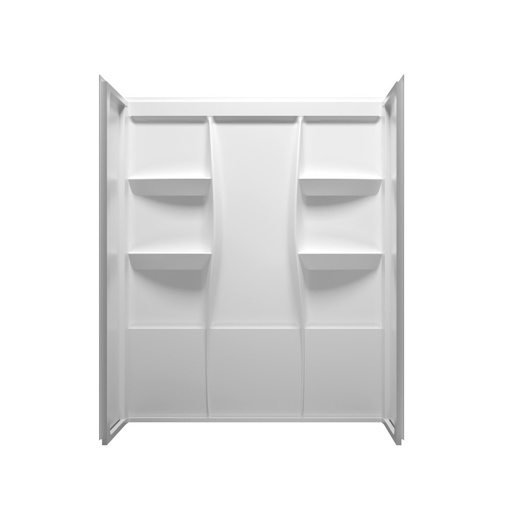 Sterling 60 Inch Alcove Shower Wall Surround In Glossy White. Picture 1