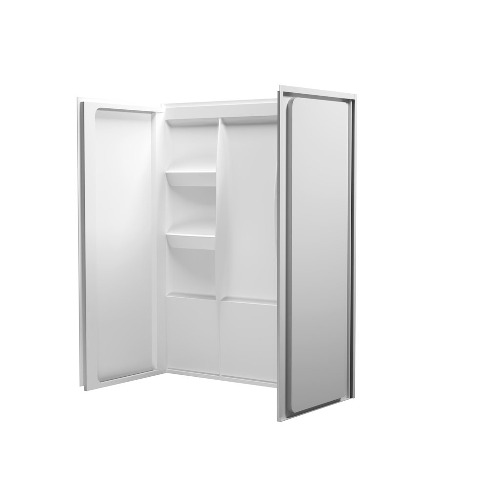 Sterling 60 Inch Alcove Shower Wall Surround In Glossy White. Picture 4