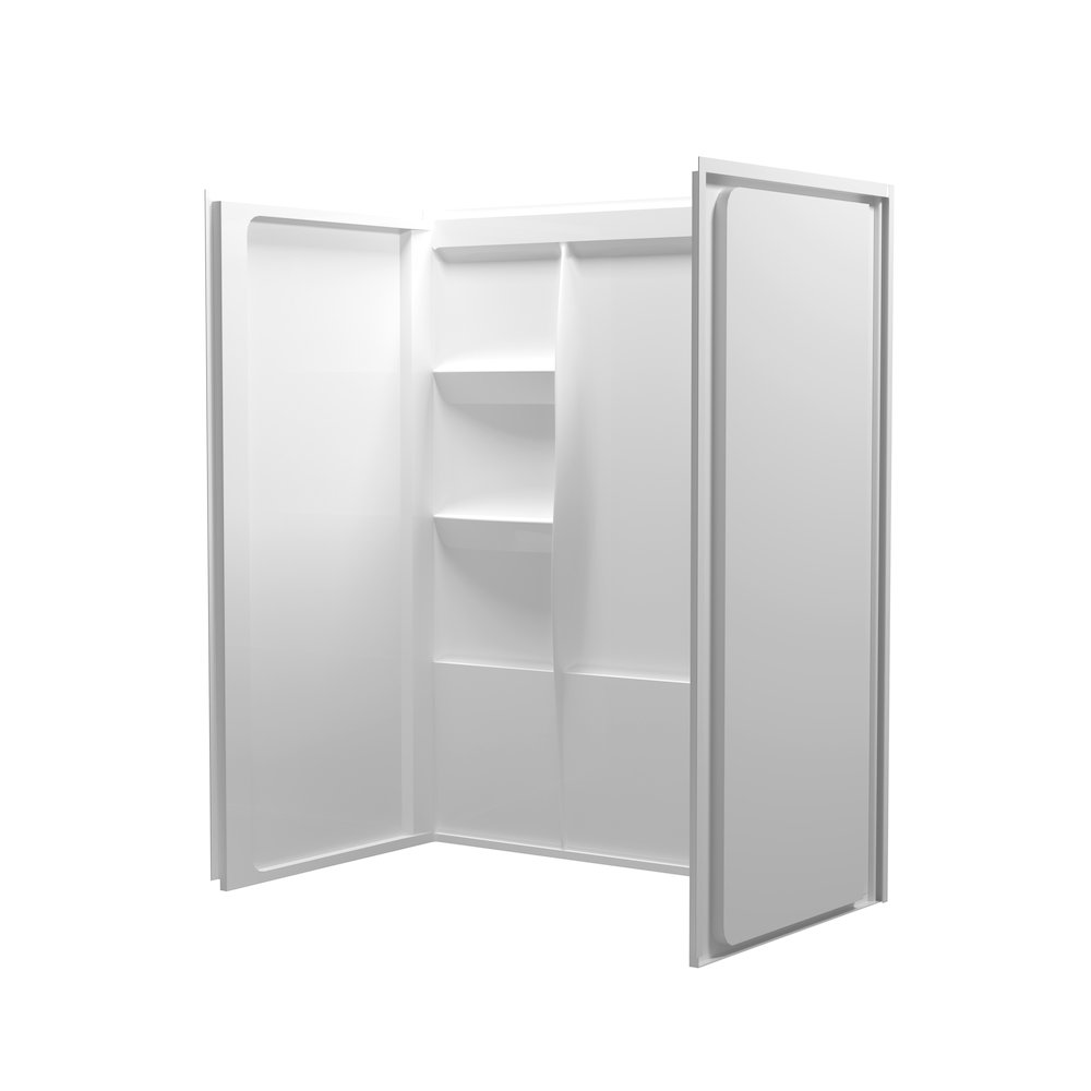 Sterling 60 Inch Alcove Shower Wall Surround In Glossy White. Picture 4