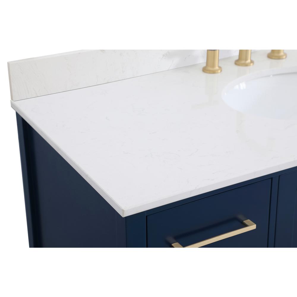 48 inch Single Bathroom Vanity in Blue with Backsplash. Picture 11
