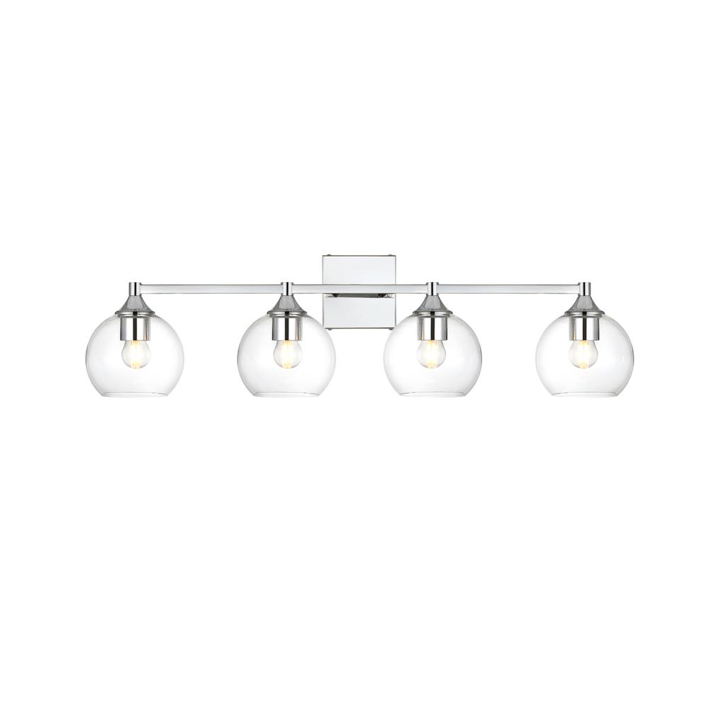 Foster 4 light Chrome and Clear Bath Sconce. Picture 1