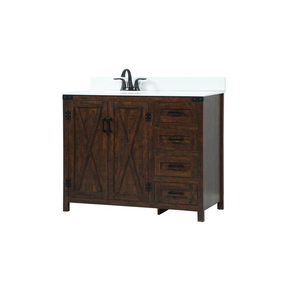 42 inch Single bathroom vanity in expresso with backsplash. Picture 7