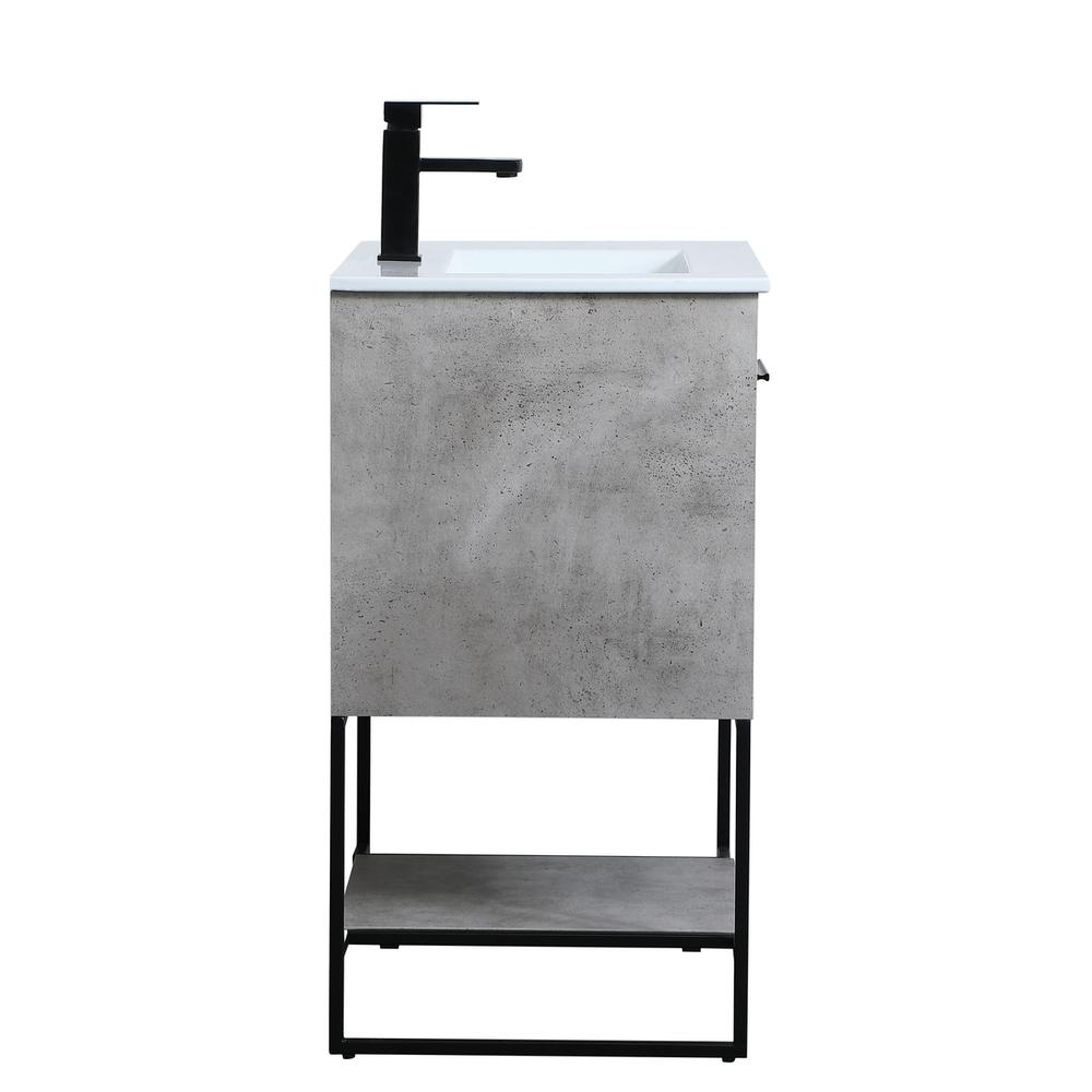 24 inch  Single Bathroom Vanity in Concrete Grey. Picture 13