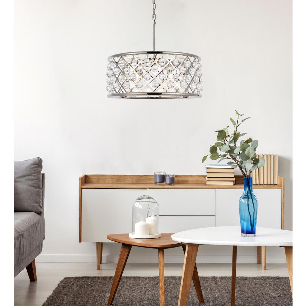 Madison 6 light polished Nickel Chandelier Clear Royal Cut Crystal. Picture 8