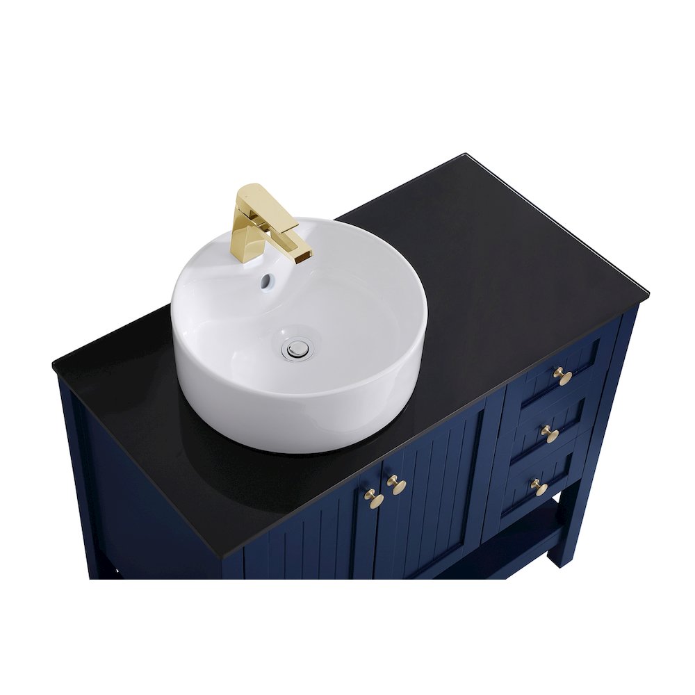 36 Inch Vessel Sink Bathroom Vanity In Blue. Picture 10