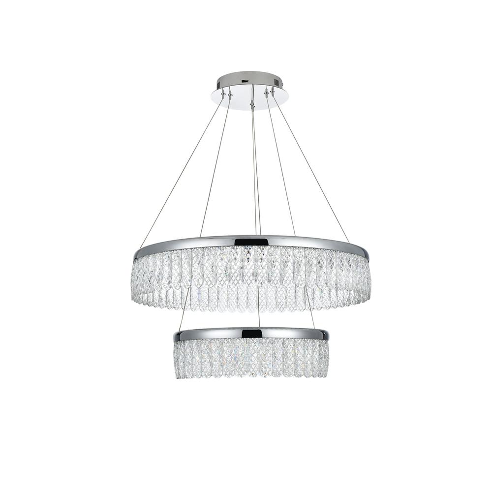 Rune 24 inch Adjustable LED chandelier in Chrome. Picture 8