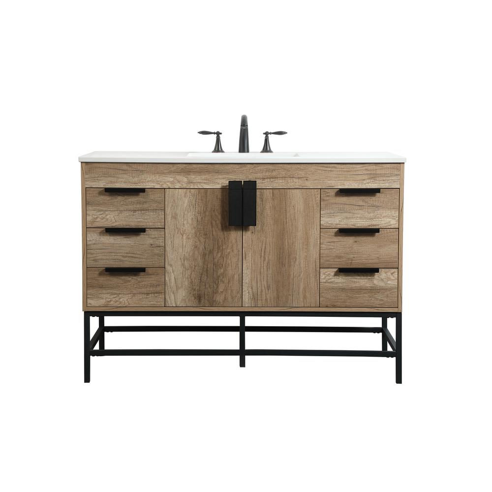 48 inch Single bathroom vanity in natural oak. Picture 1