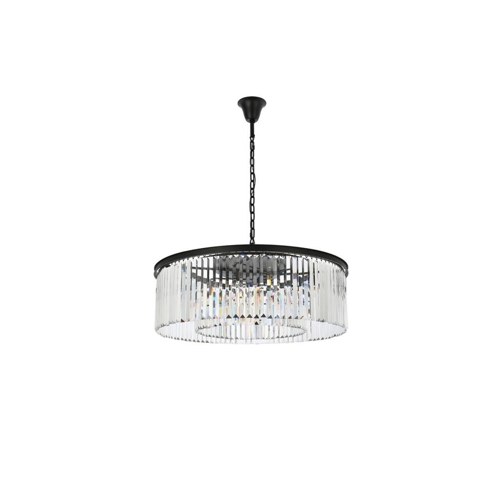 Sydney 10 light Matte Black Chandelier Clear Royal Cut Crystal. Picture 6