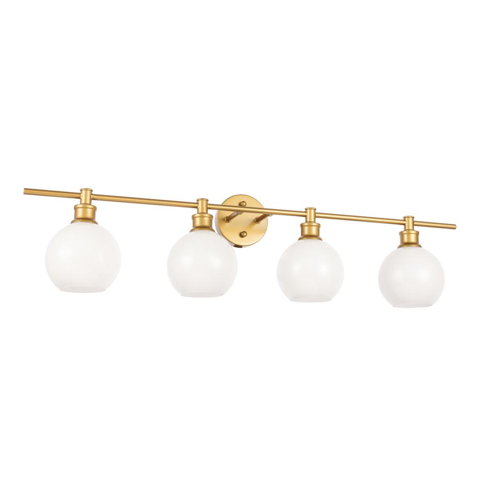 Collier 4 light Brass and Frosted white glass Wall sconce. Picture 12