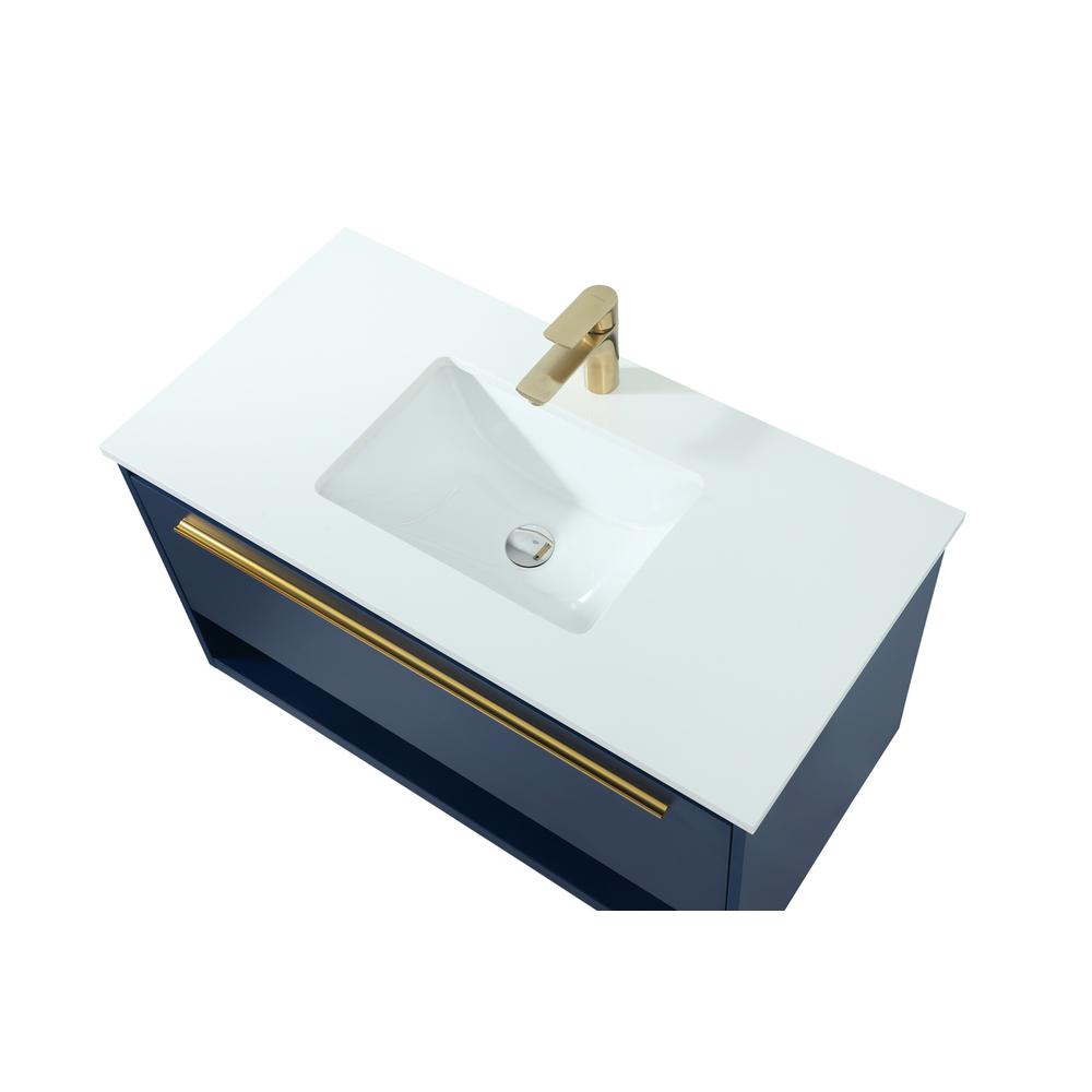 36 inch Single bathroom vanity in blue. Picture 10