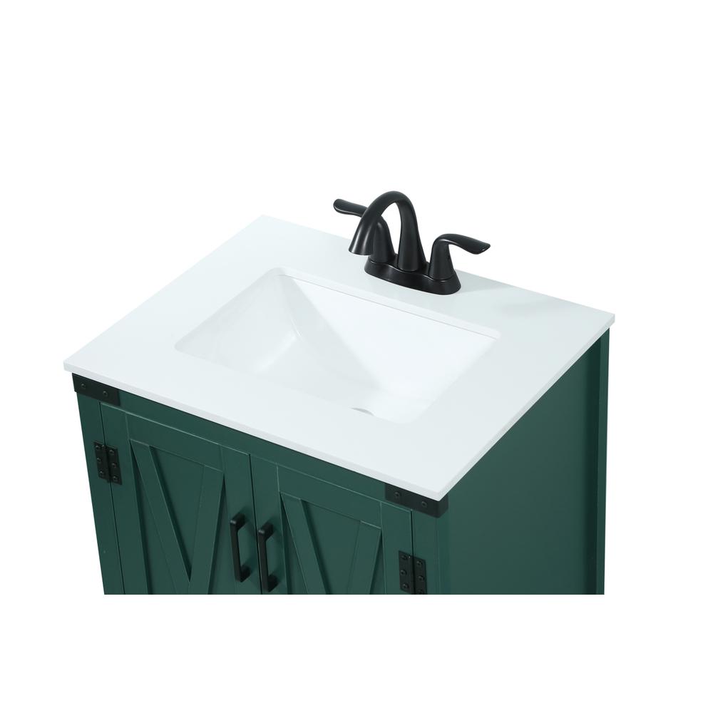 24 inch Single bathroom vanity in green. Picture 10
