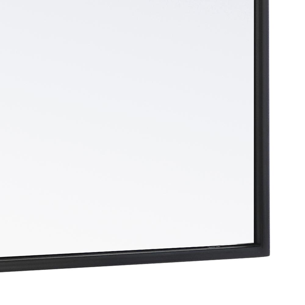 Metal frame Rectangle Mirror 24 inch Black finish. Picture 10
