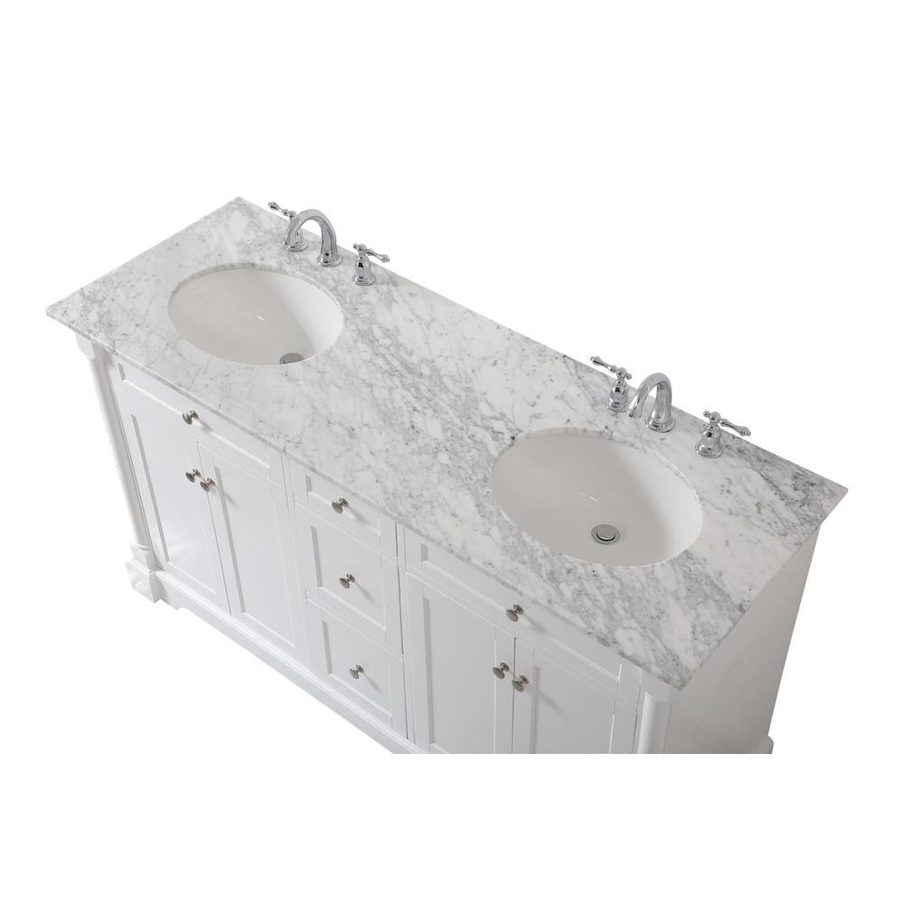 60 inch double bathroom vanity in White. Picture 10