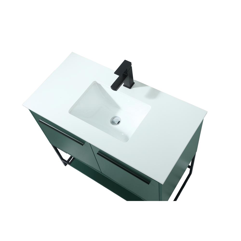 36 inch Single bathroom vanity in green. Picture 10