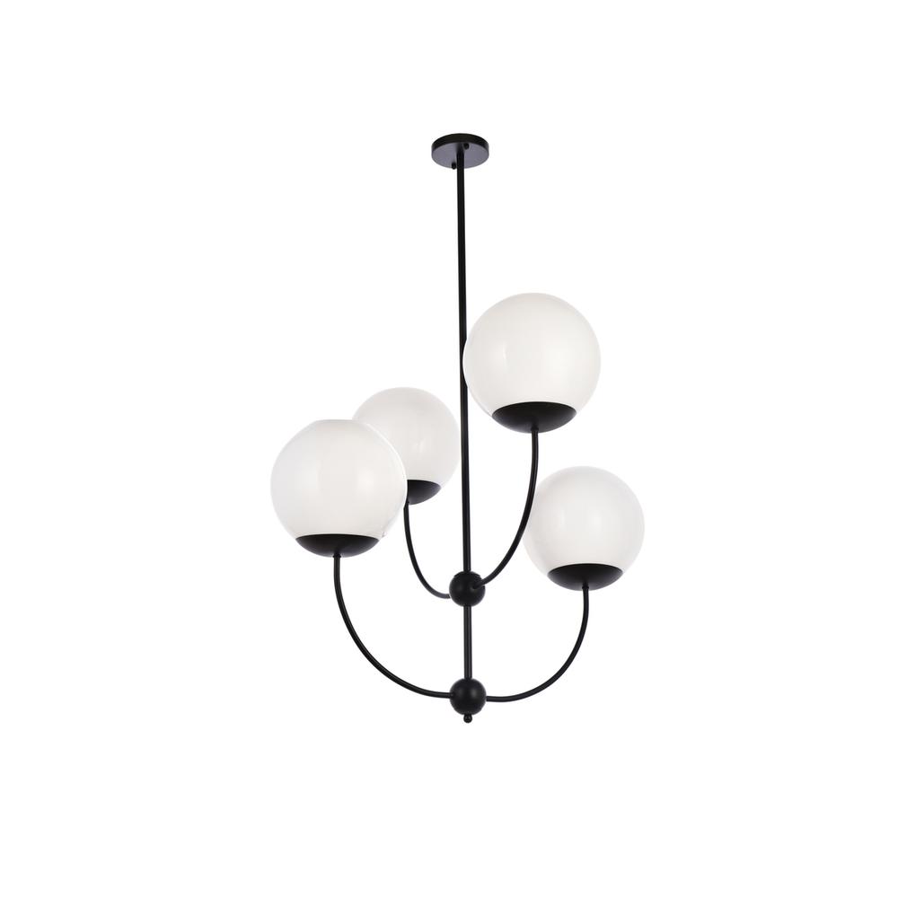 Lennon 31.5 inch pendant in black with white shade. Picture 6