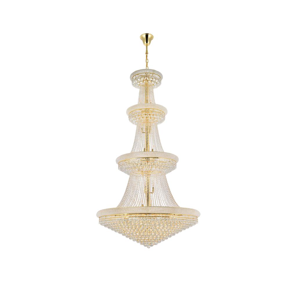 Primo 42 light Gold Chandelier Clear Royal Cut Crystal. Picture 6