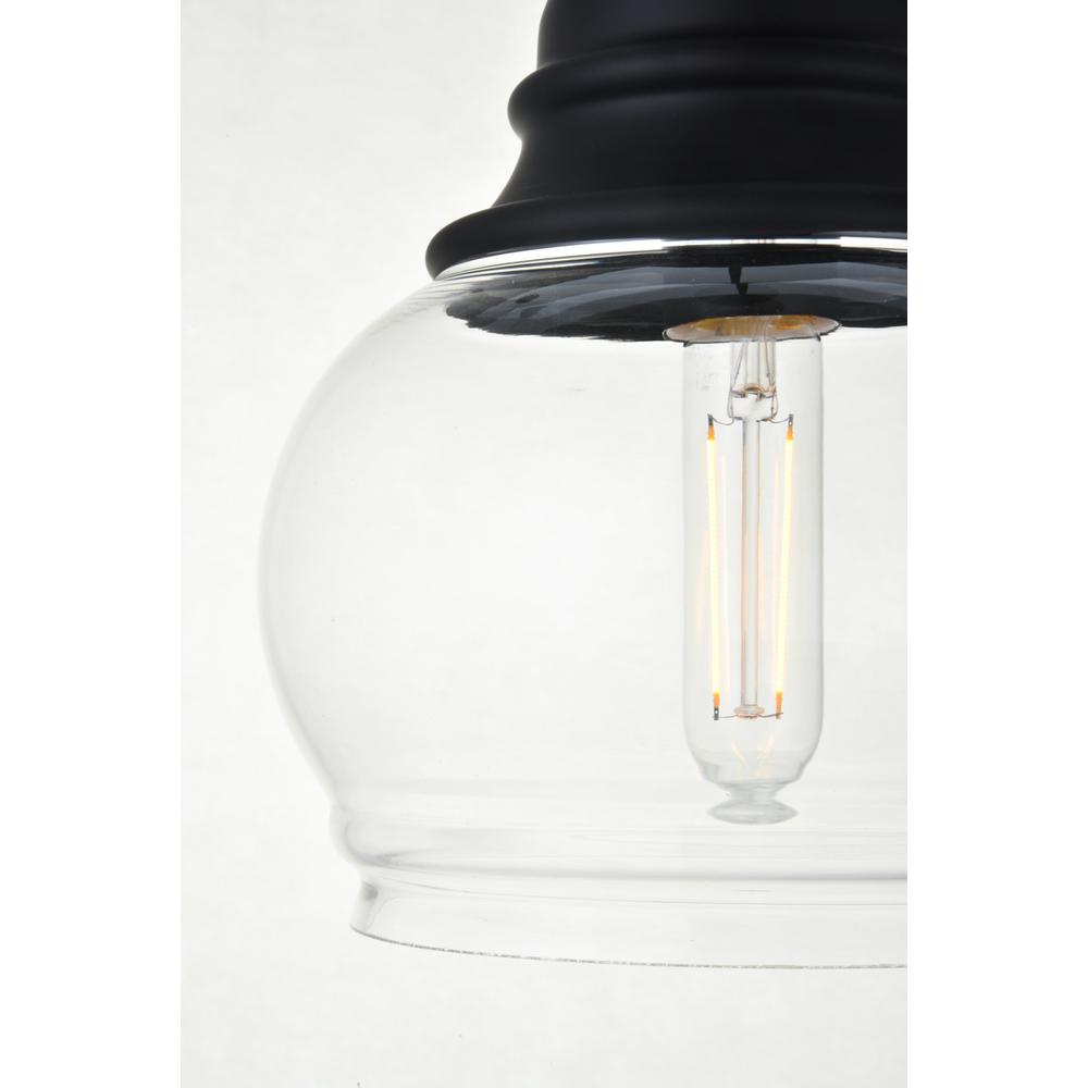 Kenna 1 Light Black Pendant With Clear Glass. Picture 5