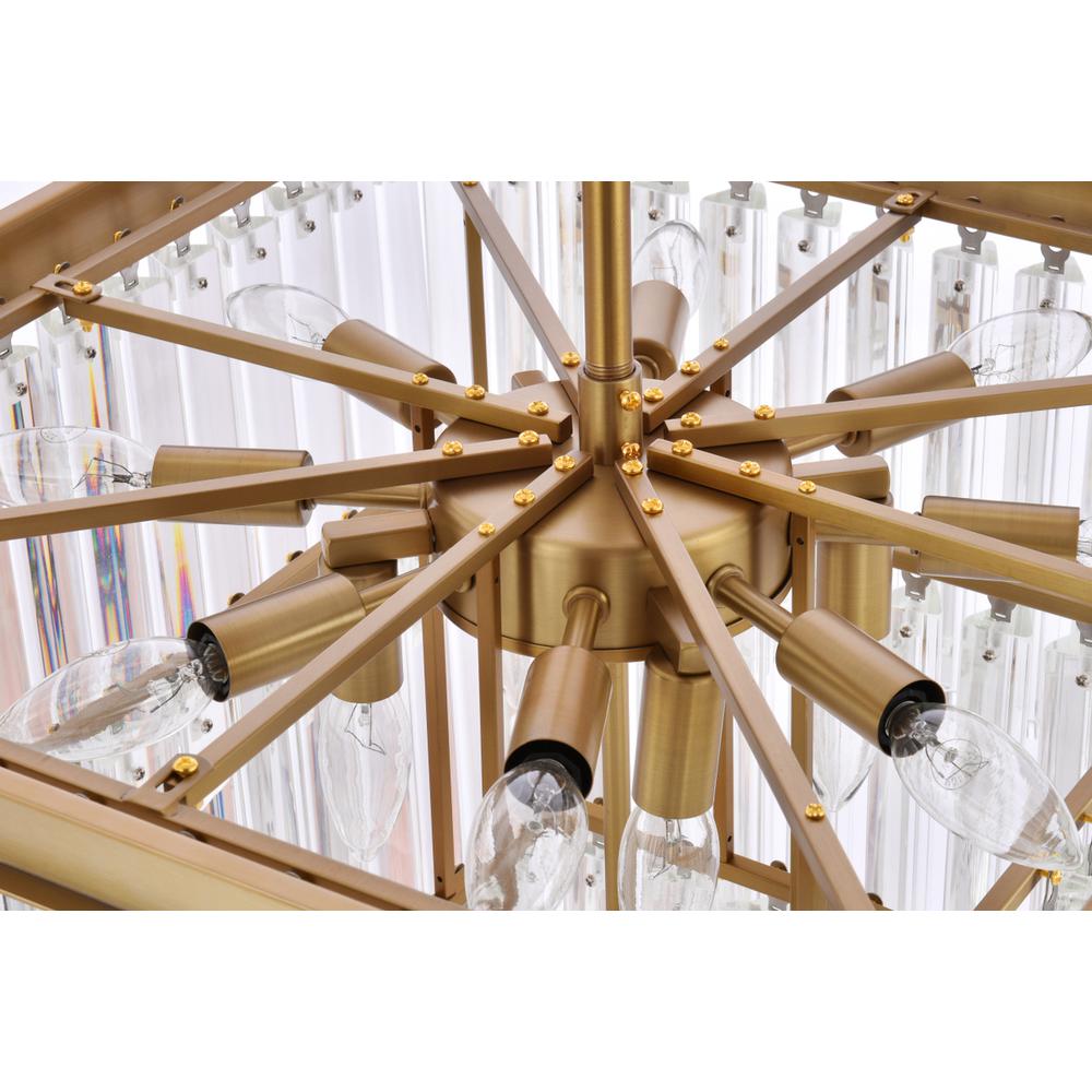 Sydney 21.5 inch square crystal chandelier in satin gold. Picture 4