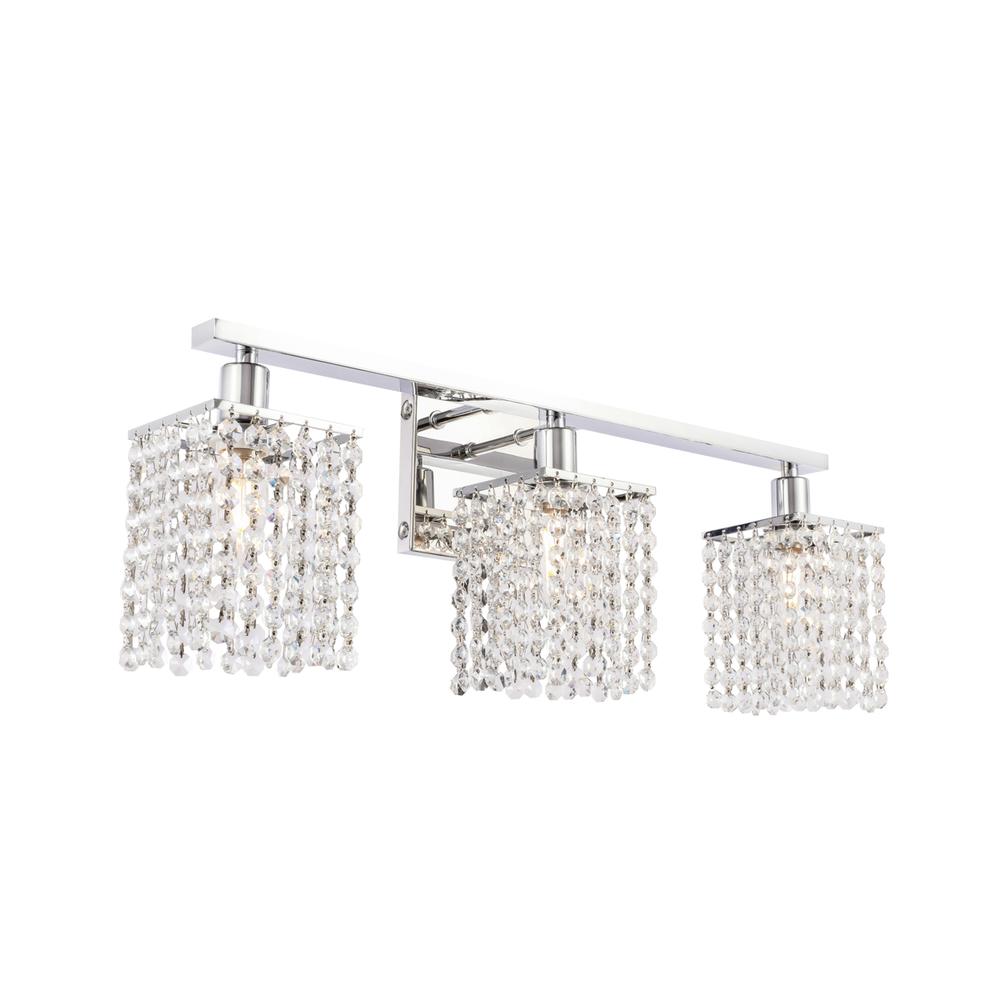 Phineas 3 light Chrome and Clear Crystals wall sconce. Picture 4
