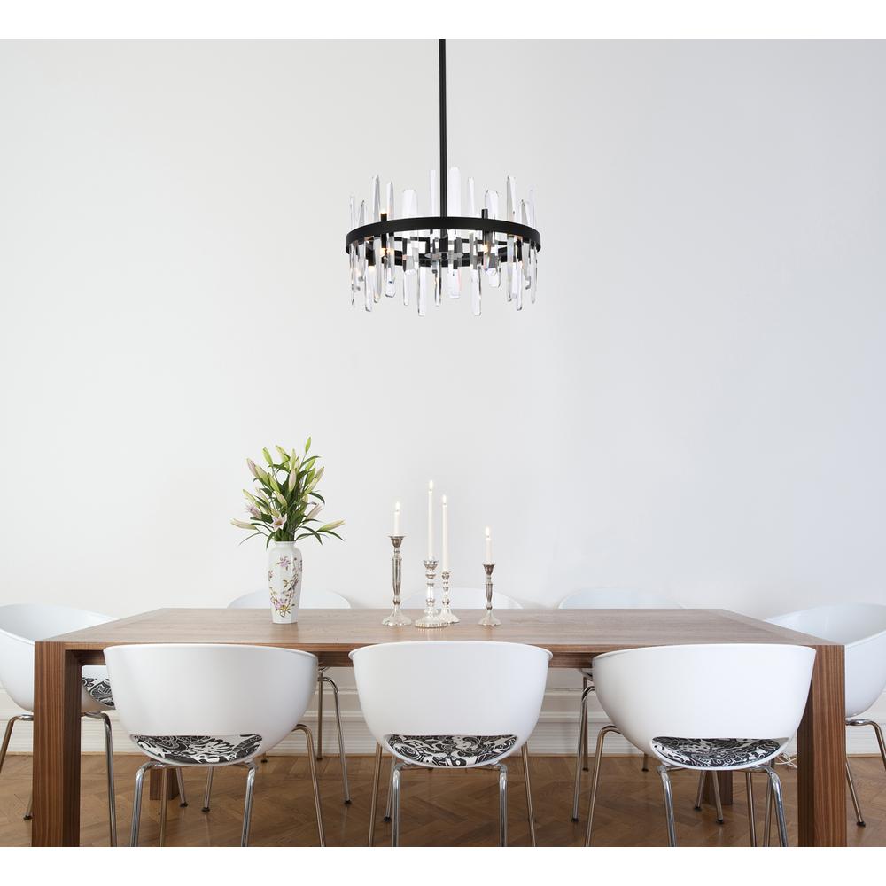 Serena 20 inch crystal round pendant in black. Picture 7