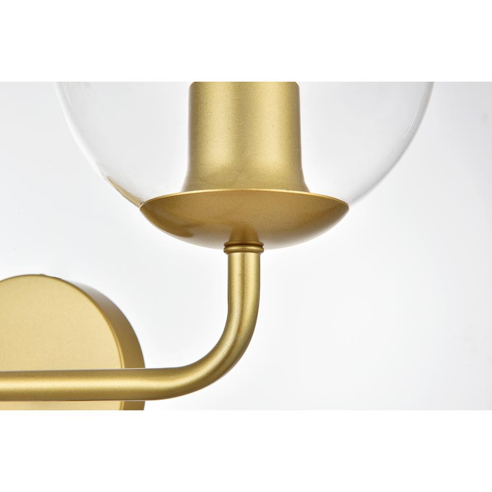Genesis 2 light Brass and Clear Bath Sconce. Picture 5