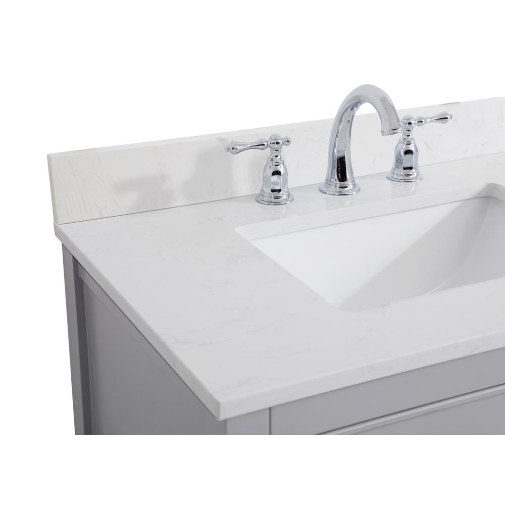 30 inch Single Bathroom Vanity in Grey with Backsplash. Picture 11