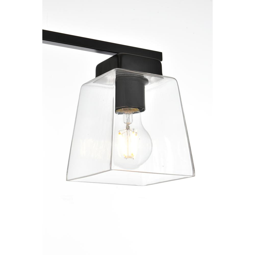 Merrick 3 light Black and Clear Bath Sconce. Picture 4