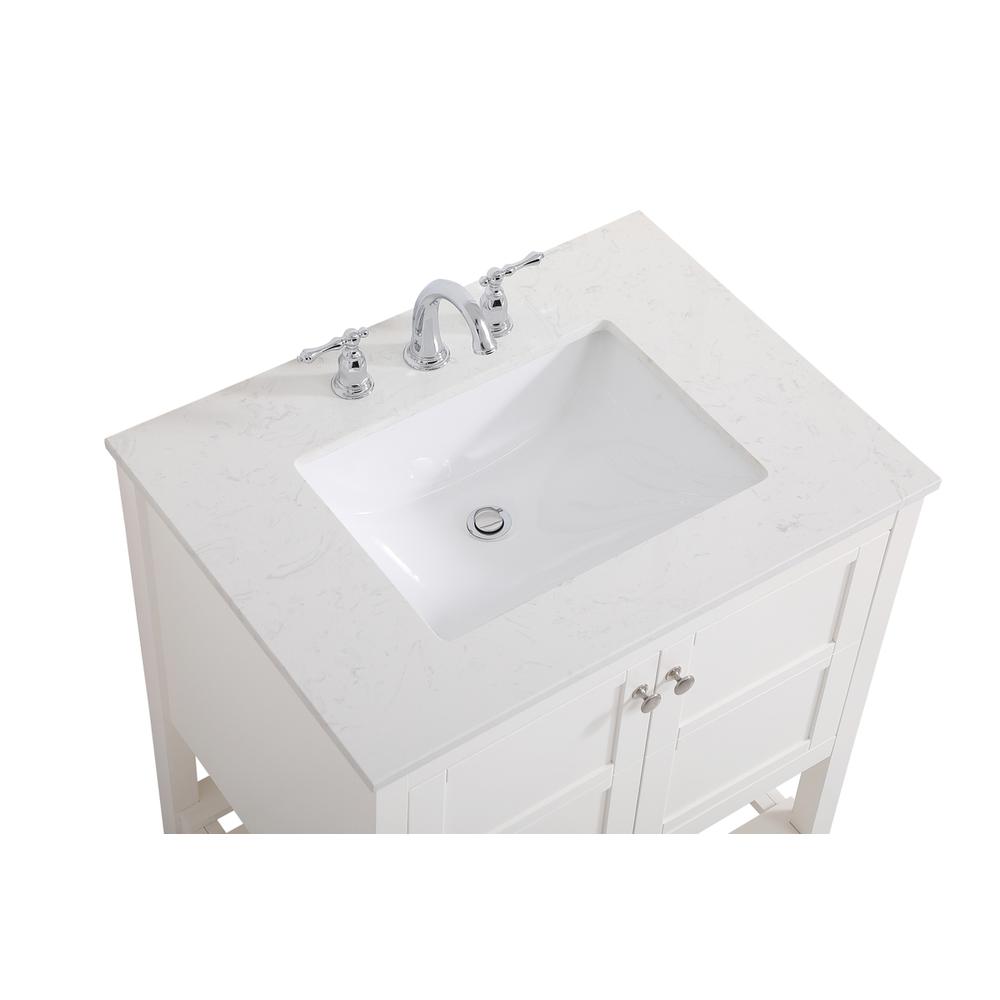 30 inch Single Bathroom Vanity in White. Picture 9