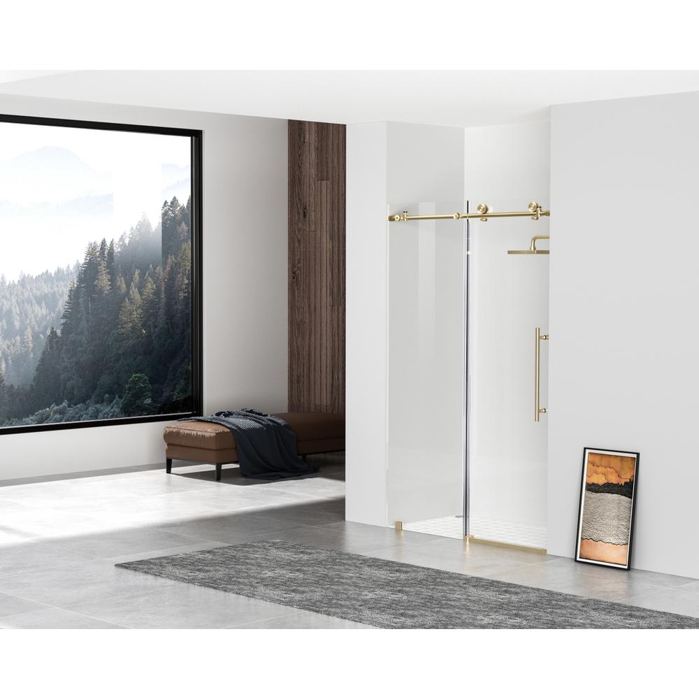 Frameless shower door 48 x 76 Brushed Gold. Picture 3