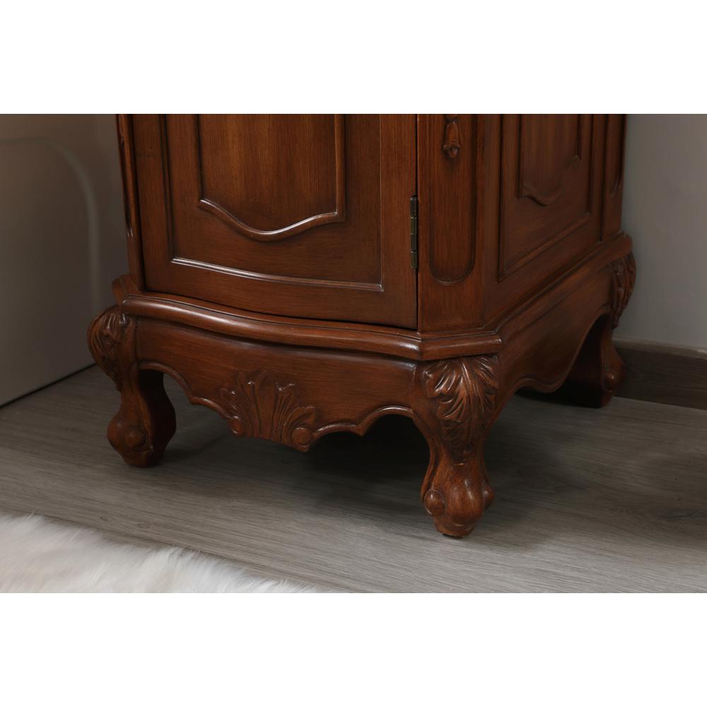 19 inch Single Bathroom vanity in teak with ivory white engineered marble. Picture 7