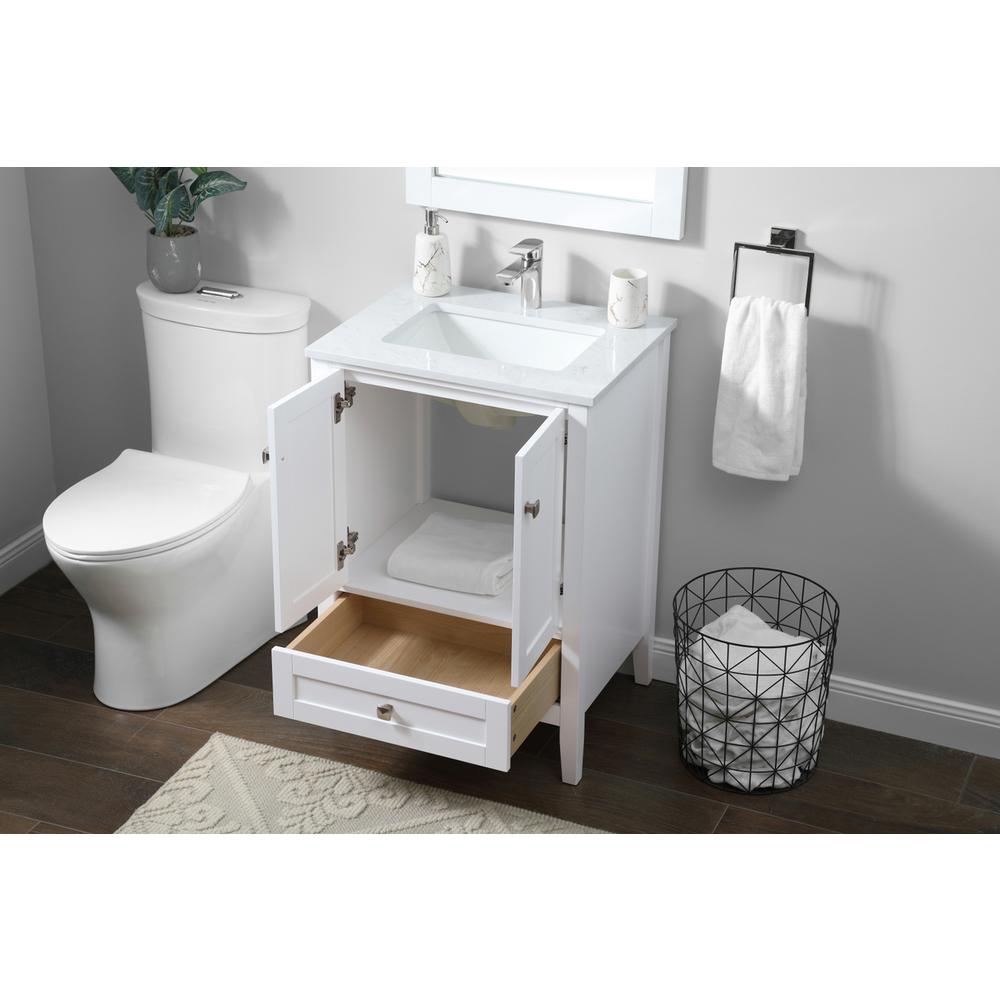 24 Inch SIngle Bathroom Vanity In White. Picture 3