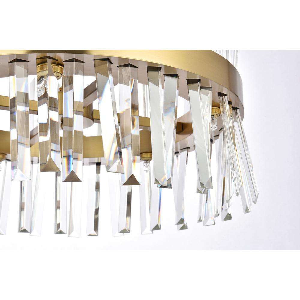 Serephina 20 inch crystal round pendant light in satin gold. Picture 3