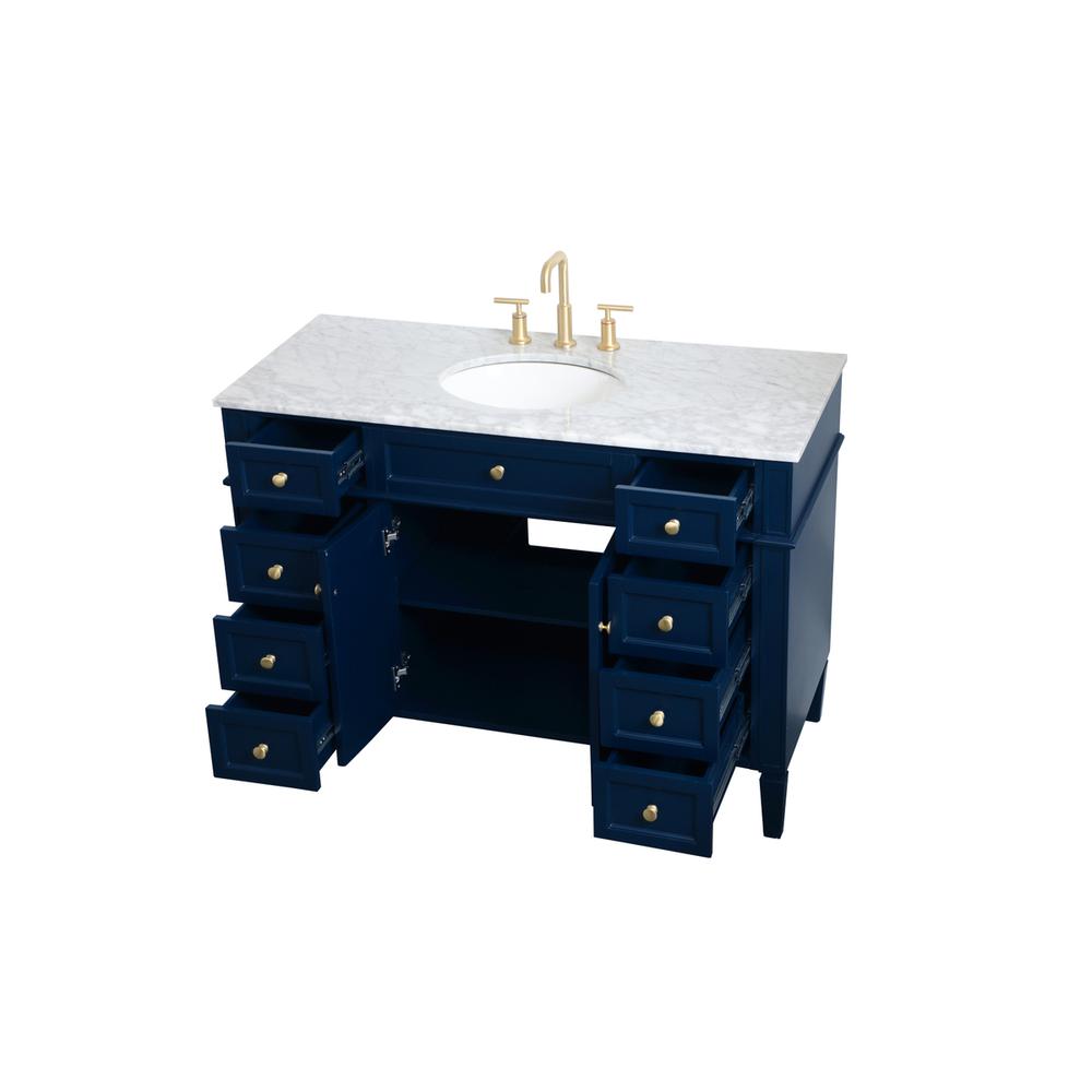 48 inch Single bathroom vanity in blue. Picture 8