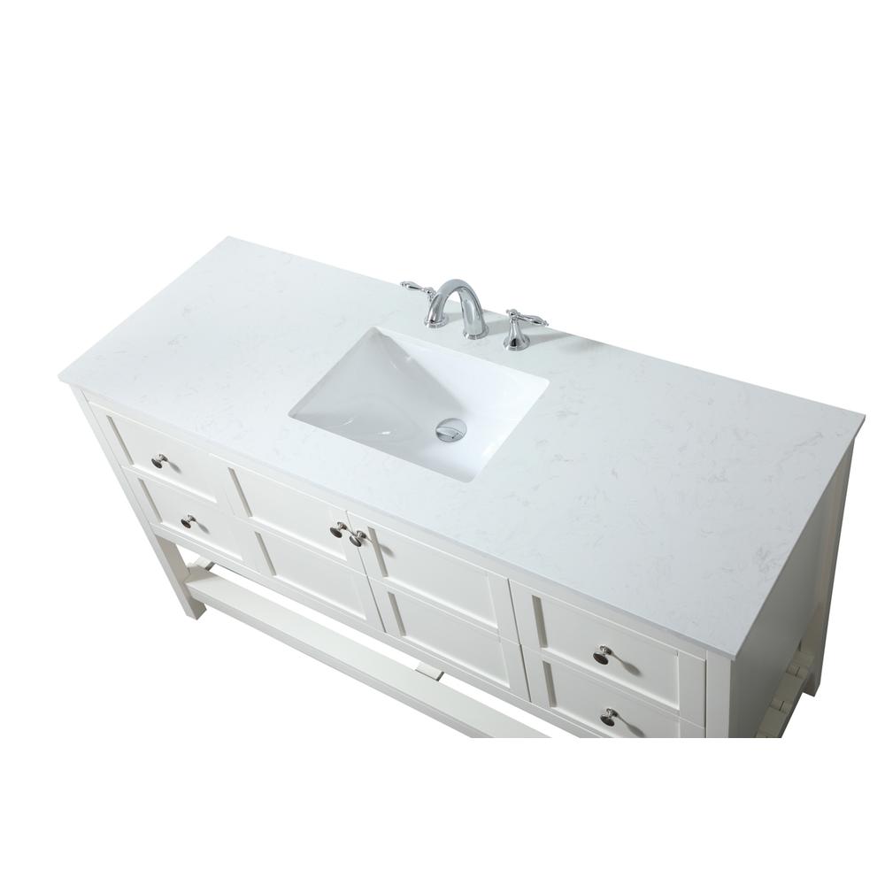 60 inch Single bathroom vanity in white. Picture 10